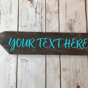 Custom Rustic Hand Painted Directional Sign