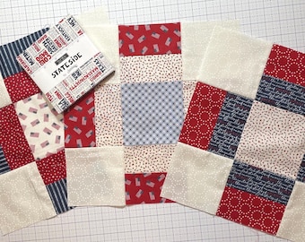 Patriotic Fabric Bundle: Stateside Charm Packs & Plaid Navy - Moda Fabrics