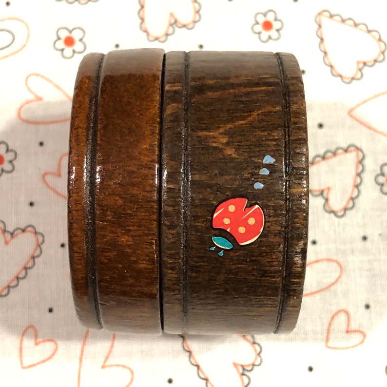 Wooden Trinket Box with Pooh Rub-Ons Jewelry box Keepsake Box