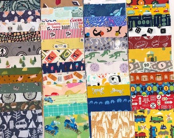 Boy Novelty Prints Fabric Squares: I Spy 5&quot; Fussy Cut Charm Pack