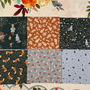 Woodland Forest Quilt Squares: Dear Stella Cotton Fabric, 6&quot; Fussy Cut (25 pc)