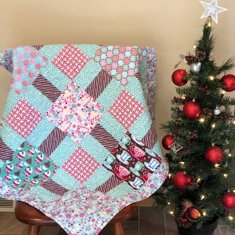 Sugar Rush Christmas Lap Quilt Handmade Josephine Kimberly Etsy
