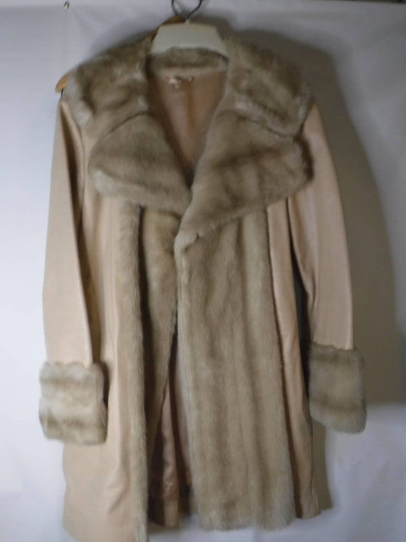 Vintage Lilli Ann London Leather & Faux Fur Coat