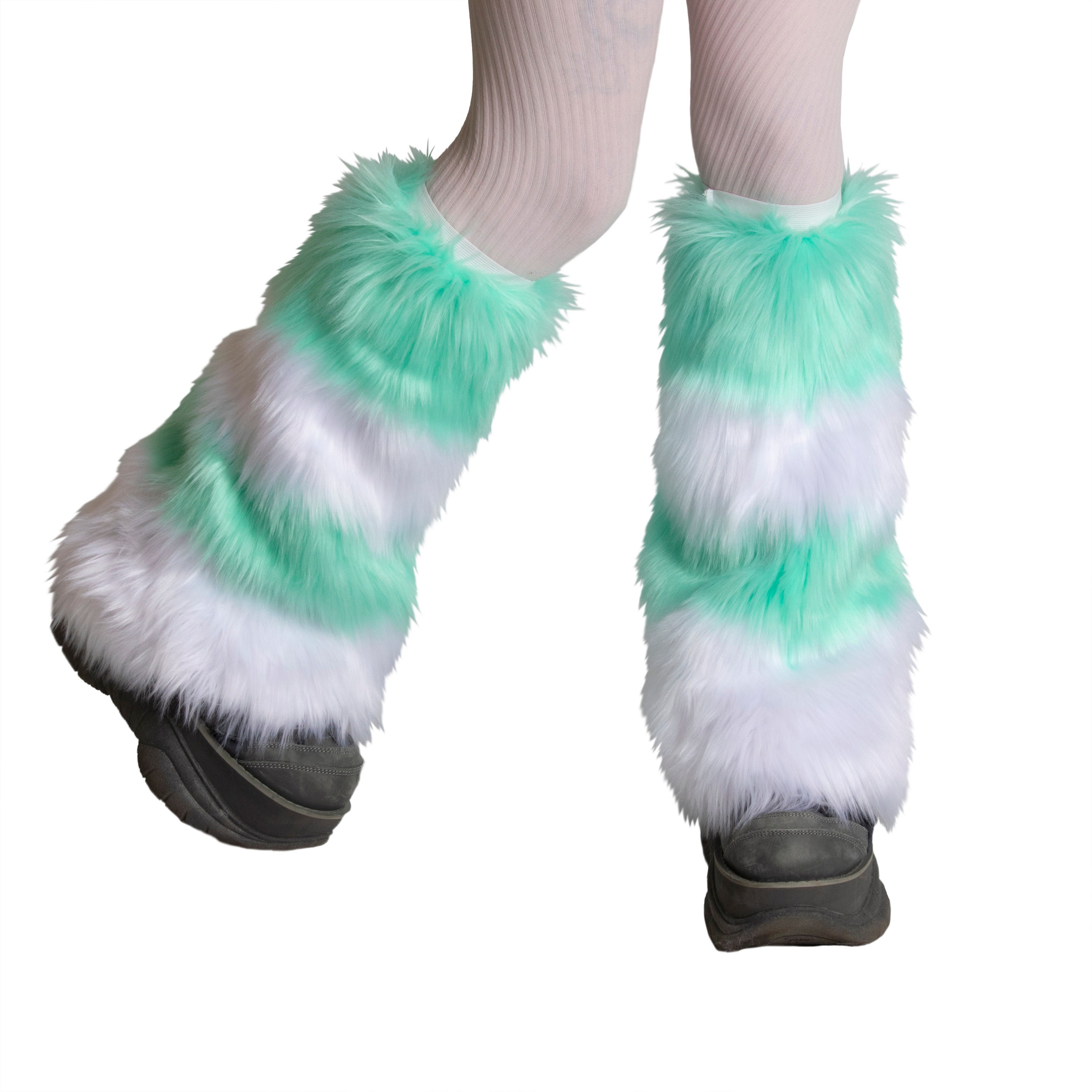 PrittenPaws Stripey Leg Warmers vegan faux fur cute kawaii Etsy