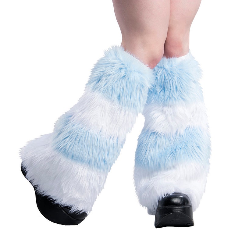 PrittenPaws Stripey Leg Warmers vegan faux fur cute kawaii Etsy