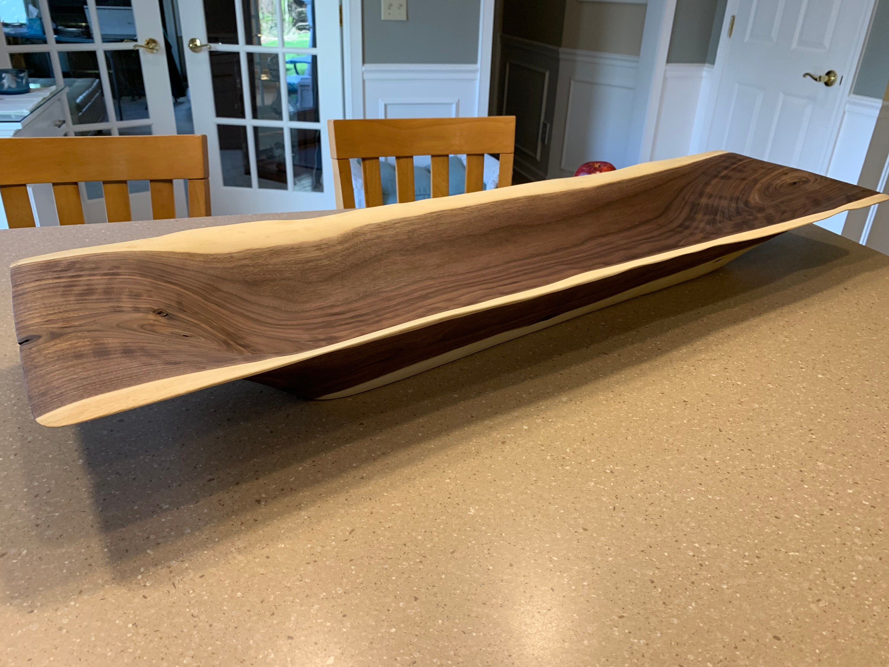 Live edge walnut bowl Rustic wooden bowl Walnut bowl Long Etsy