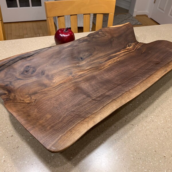 Rustic wooden bowl, Walnut bowl, Long wood bowl, Dough bowl, Trough centerpiece, Dining table centerpiece, Trencher bowl, Tray, Fruit bowl