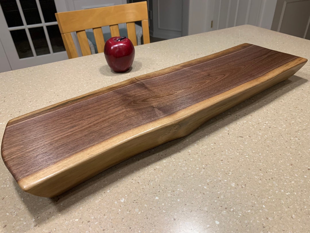 Walnut Wood Tray Dining Table Decor Rustic Farmhouse Etsy