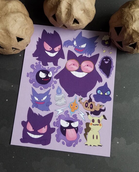 ghost pokémon postcard print
