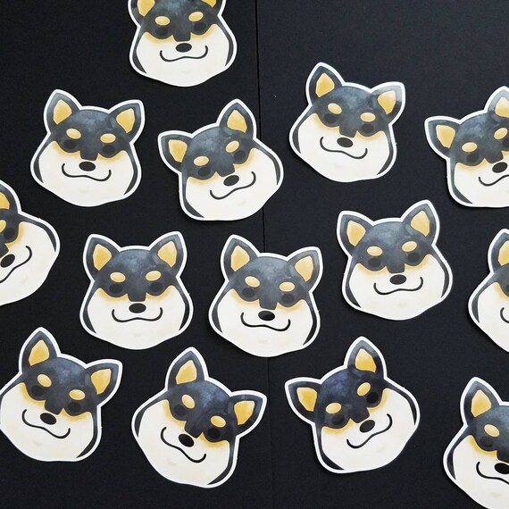 Black Red Shiba Inu Face Die Cut Sticker 2 Inch Car Decal Black And Tan Shiba Tri Color Shiba Shiba Dog Face Sticker Red Shiba Face