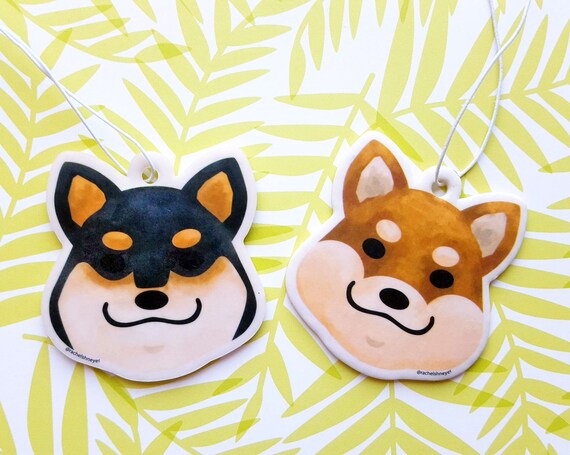 Shiba Inu Air Freshener Double Sided Car Freshener Red Shiba Black Shiba Vanilla Scent Air Freshener Dog Shaped Car Accessory