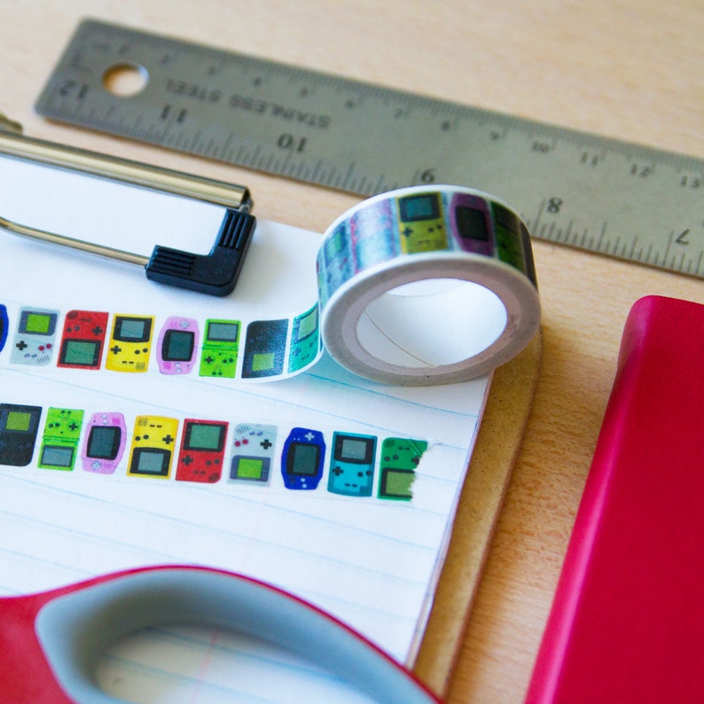 Gameboy Washi Tape Gaming Washi Tape Nerdy Stationery Gift Etsy