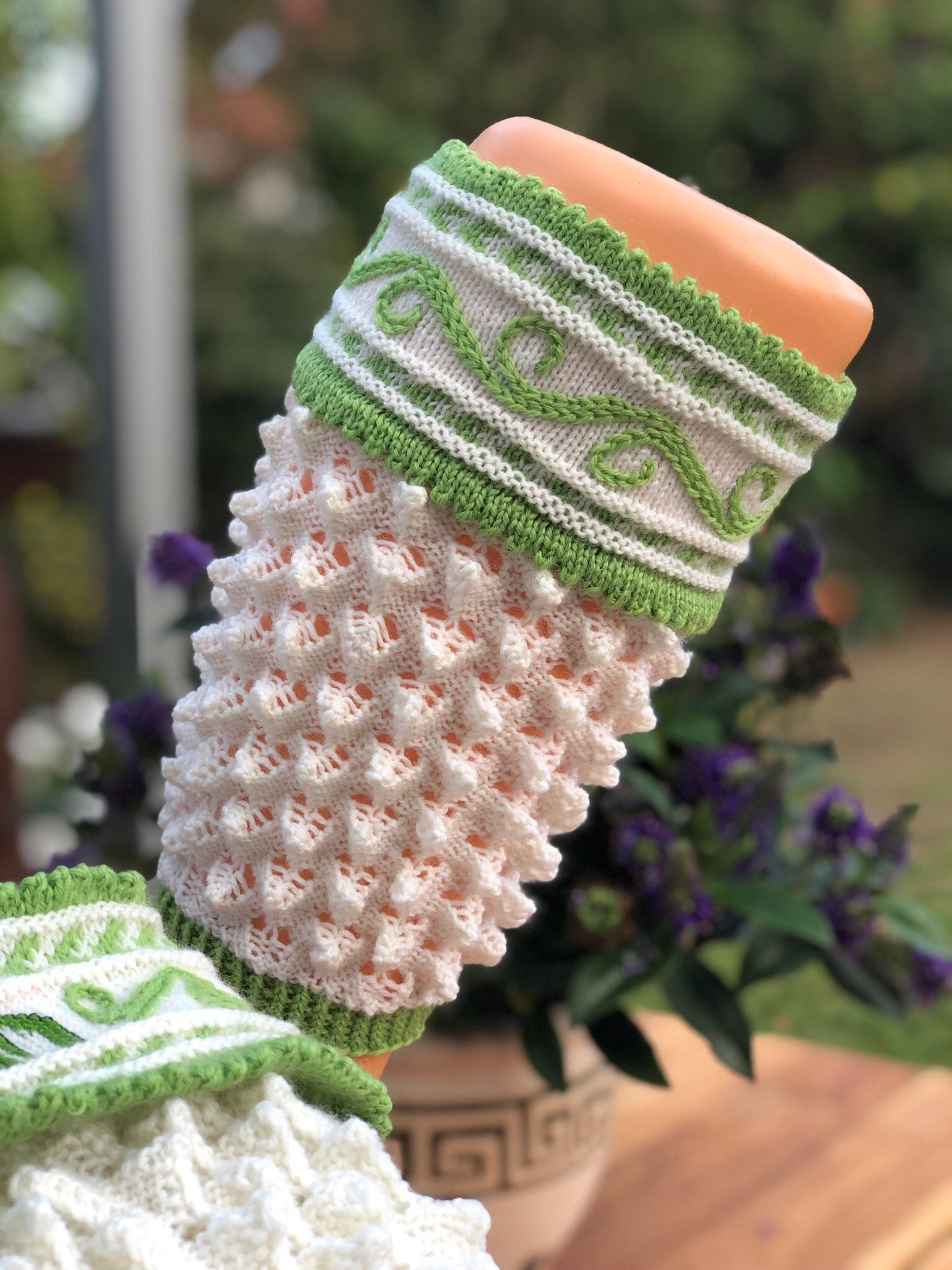 Traditional Bavarian Calf Socks Hand Knitted With Embroiders Etsy