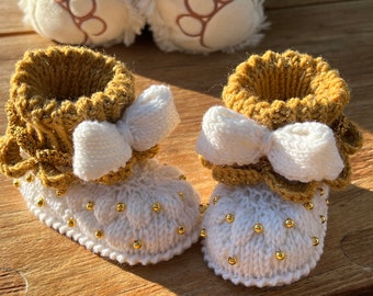 Babyschuhe "Prinzessin" - NEU - handgestrickt