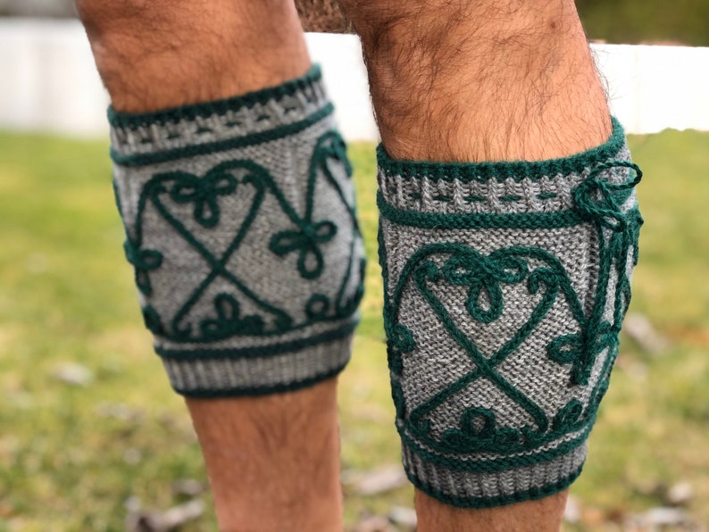 Traditional Bavarian Calf Socks Hand Knitted With Embroidery on Order