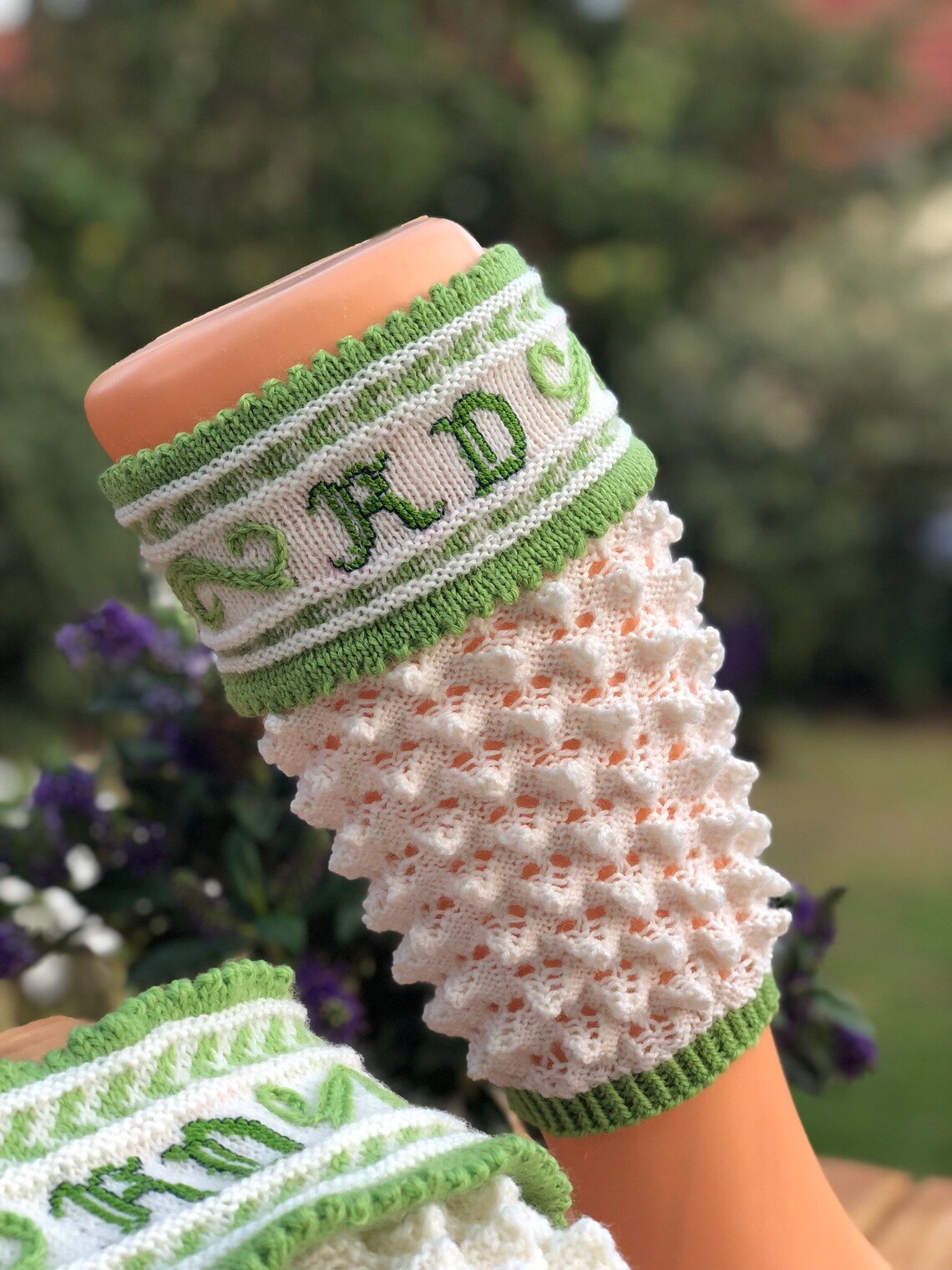 Traditional Bavarian Calf Socks Hand Knitted With Embroiders Etsy