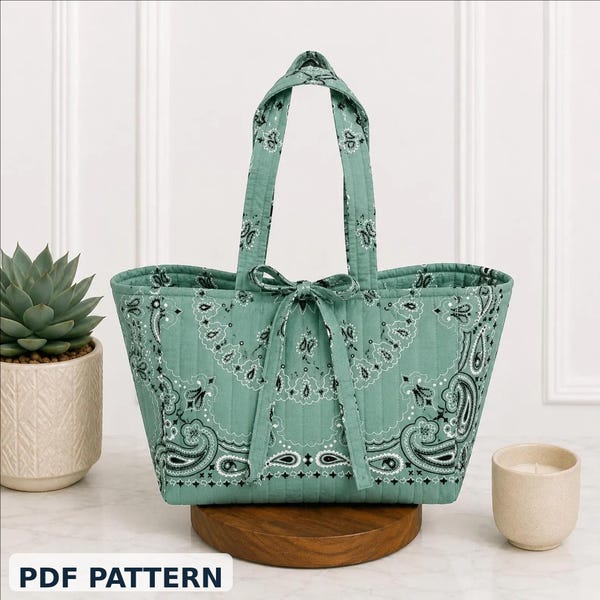 Bandana Tote Bag Sewing Pattern - Etsy
