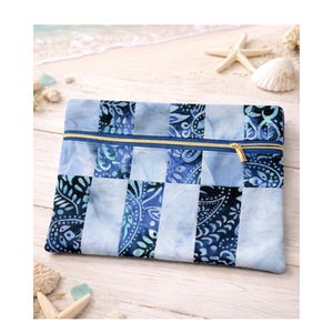 Indigo Tide Pouch PDF Pattern | Sewing Tutorial for Makeup, Toiletry & Travel Organizer | DIY Zipper Pouch Pattern  (PDF Pattern)
