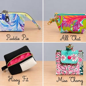 Bag Charm Sewing Pattern Bundle, 4 PDF Mini Pouch Patterns, Purse Charm, Backpack Charm, Lip Balm Holder, Scrap Buster