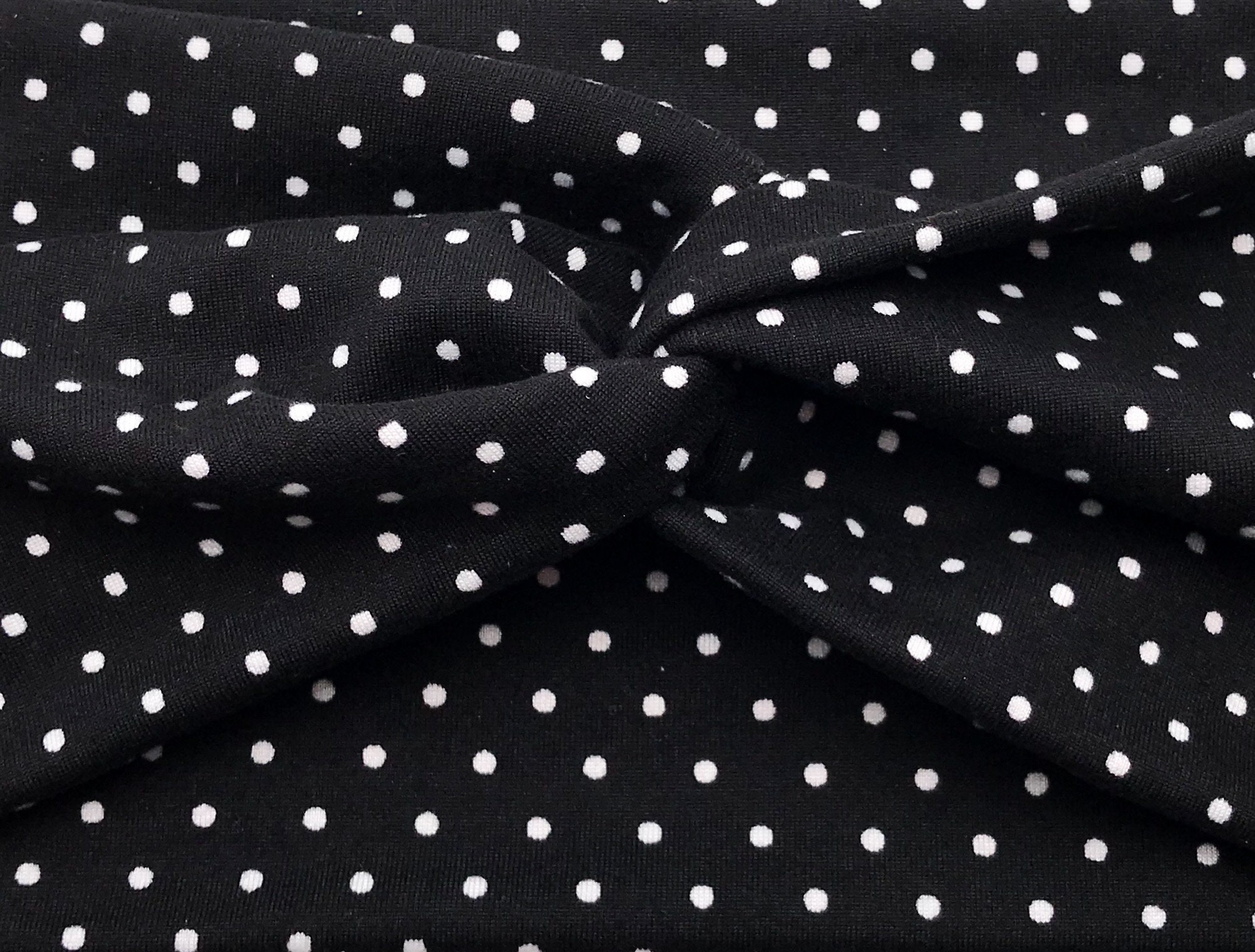 Black and White Tiny Polka Dot Twist Headband Polka Dot | Etsy