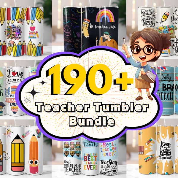 190+ Teacher Tumbler Wrap Bundle, Teacher Sublimation Designs, Back To School Sublimation, Ideal For Teachers On The Go, Teacher Life Wrap.