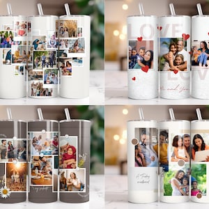 400 Add Your Own Photo Tumbler Wrap Bundle, Own Photo Collage, 20 oz Add Your Photo Sublimation, Canva Editable, Photo Self Editable Wrap. zdjęcie 7