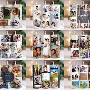 400 Add Your Own Photo Tumbler Wrap Bundle, Own Photo Collage, 20 oz Add Your Photo Sublimation, Canva Editable, Photo Self Editable Wrap. zdjęcie 3