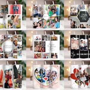 400 Add Your Own Photo Tumbler Wrap Bundle, Own Photo Collage, 20 oz Add Your Photo Sublimation, Canva Editable, Photo Self Editable Wrap. zdjęcie 6