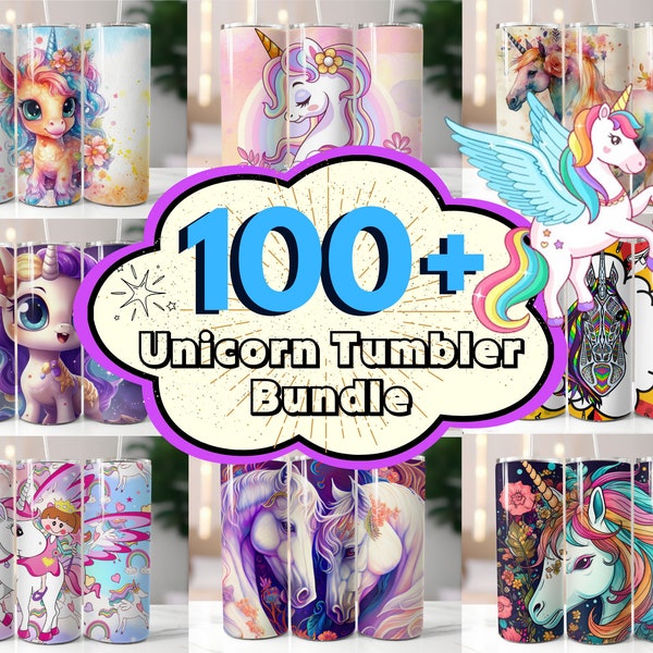 100+ Unicorn Tumbler Wrap Bundle, Unicorn Sublimation Designs, 20 oz Skinny Unicorn Tumbler, Unicorn PNG, Sparkly Pretty Unicorn, Commercial