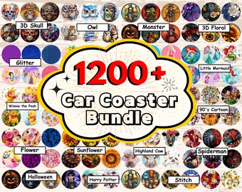 1200+ Mega Car Coaster Sublimation Bundle, Round Car Coaster Sublimation, Car Coaster PNG, Car Coaster Wrap, Car Coaster Designs, Commercial