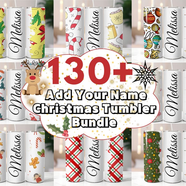 130 + Add Your Own Text Christmas Wrap Designs Bundle, 20oz  Add your Name Tumbler Png, Christmas Theme Add your Name Tumbler, Xmas Tumbler