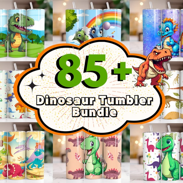 85+ Dinosaur Tumbler Wrap Bundle, Dinosaur Sublimation Designs, Trex Dinosaurs, Kids Cartoon Tumbler, Dinosaur PNG, Kids Sublimation Designs