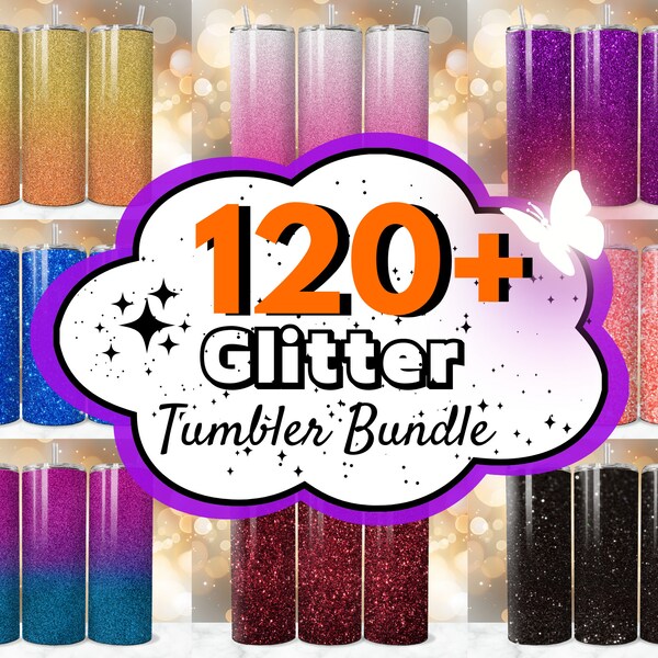 120+ Glitter Tumbler Wrap Bundle, Glitter Sublimation Designs, 20 OZ Glitter Tumbler Wrap, Glitter PNG, Ombre Tumbler, Sparkling Glitter PNG