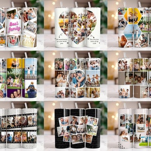 400 Add Your Own Photo Tumbler Wrap Bundle, Own Photo Collage, 20 oz Add Your Photo Sublimation, Canva Editable, Photo Self Editable Wrap. zdjęcie 5