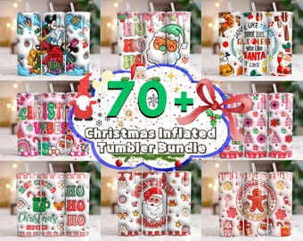 70 + Inflated Christmas Tumbler Wrap Designs Bundle, 3D Christmas Inflated Tumbler Wrap PNG, Merry Christmas 3D Inflated Puffy Tumbler PNG