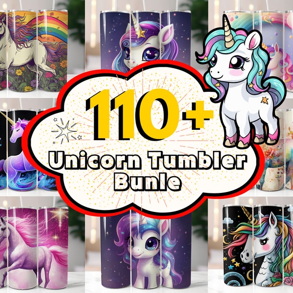 110+ Unicorn Tumbler Wrap Bundle, 20 oz Unicorn Sublimation Designs, Unicorn PNG, Sparkly Pretty Unicorn, Magical Unicorn Tumbler Wrap.