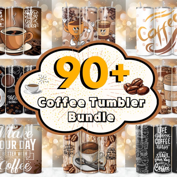 90+ Coffee Tumbler Wrap Bundle, Coffee Sublimation Designs, Coffee Quotes Tumbler Wrap, Coffee Lover PNG, Coffee Humor Tumbler, 20 oz Coffee