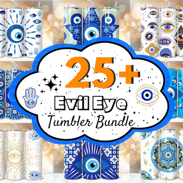 25+ Evil Eye Tumbler Wrap Bundle, Evil Eye Sublimation Designs, Evil Eye PNG, 20 oz Skinny Evil Eye Tumbler, Evil Eye Design, Commercial Use