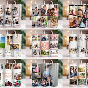 400 Add Your Own Photo Tumbler Wrap Bundle, Own Photo Collage, 20 oz Add Your Photo Sublimation, Canva Editable, Photo Self Editable Wrap. zdjęcie 4