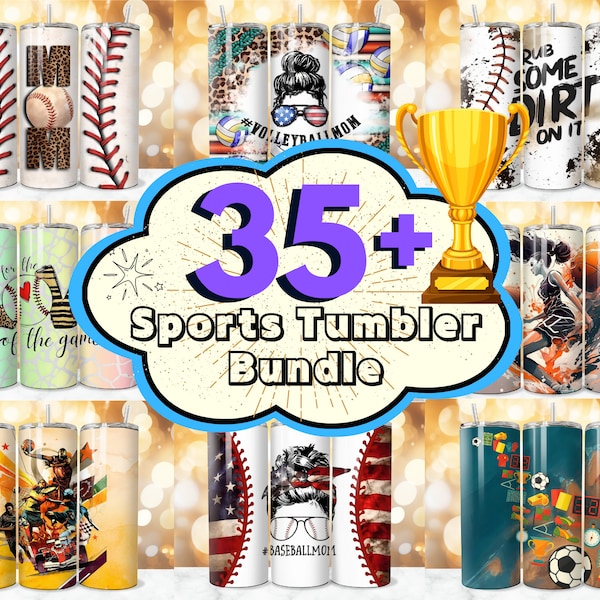 35 + Sport Tumbler Wrap Bundle, 20 Unzen Sport Sublimation, Sport Tumbler Png, Sportspiel Tumbler Wrap, Fußball Tumbler, kommerzielle Nutzung.