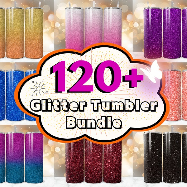 120+ Glitter Tumbler Wrap Bundle, Glitter Sublimation Designs, 20 OZ Glitter Tumbler Wrap, Glitter PNG, Ombre Tumbler, Sparkling Glitter PNG