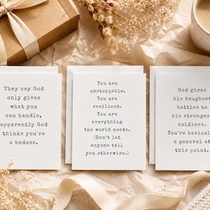 Funny Encouragement Christian Card Set, Faith Christianity, Tough Times, Cancer Gift Cards, Get Well Hard Times Encouraging Support