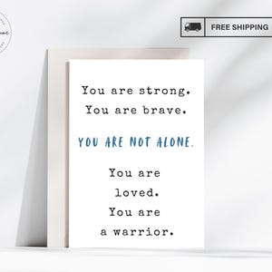 Carte de soutien Inspire du guerrier, Mots encourageants, Cartes d'encouragement, Soutien contre le cancer, Santé mentale, Soutien à un ami, Période difficile