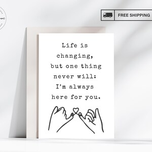 Tarjeta de apoyo especial para mejores amigas, tarjetas de apoyo para amistades, momentos difíciles, regalo de aliento para mejores amigas, mejores amigas, animar a una amiga
