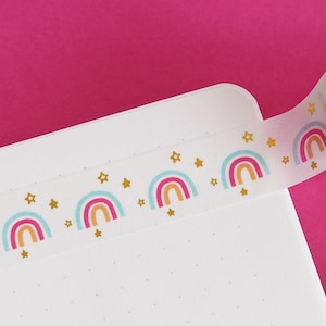 Washitape Rainbows and Stars goudfolie