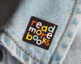 Read More Books Square Enamel Pin