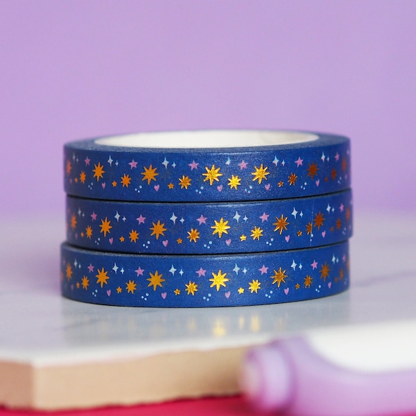 Mystische Sterne Washi Tape aus Goldfolie