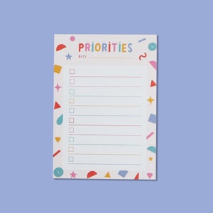 A6 Priorities Notepad