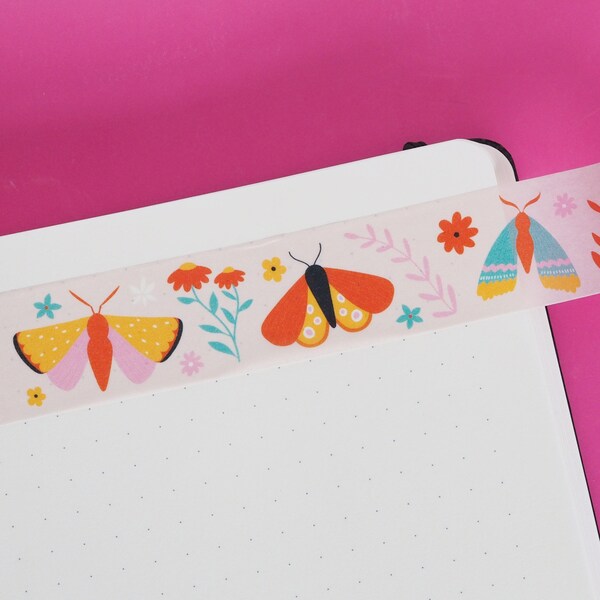 Floral Moths Washi Tape