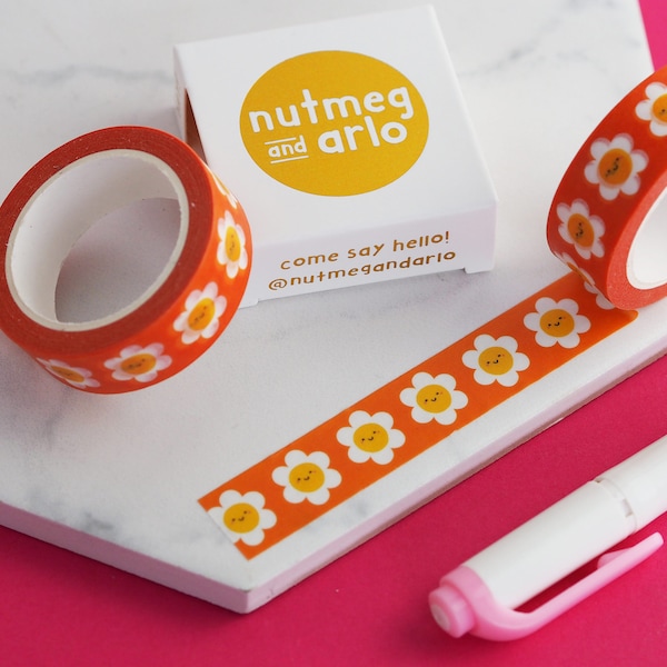 Darling Daisies Orange Washi Tape